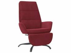 Vidaxl chaise de relaxation avec repose-pied rouge bordeaux velours