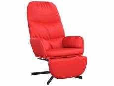 Vidaxl chaise de relaxation avec tabouret rouge similicuir