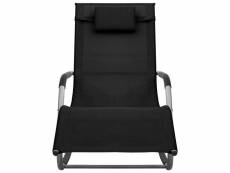 Vidaxl chaise longue textilène noir et gris