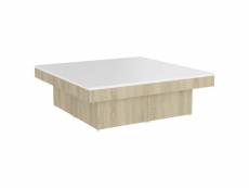 Vidaxl table basse blanc et chêne sonoma 90x90x28