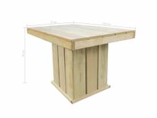 Vidaxl table de jardin 110x75x74 cm bois de pin imprégné 44908