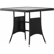 Vidaxl - Table de jardin Noir 80x80x74 cm Résine tressée