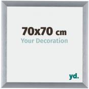 Yd. - Your Decoration - 70x70 cm - Cadres Photos en Aluminium Avec acrylique - Anti-Reflet - Excellente Qualité - Argent Brossé - Cadre Decoration
