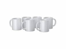 6 mugs céramique à customiser blanc 340 ml - cricut