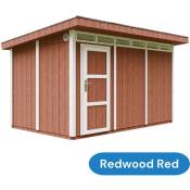 Abri de jardin à base de bois en panneaux lp SmartSide 9 m² - extérieures L412xL279xH237 cm Timbela M904- Couleur de peinture redwood red