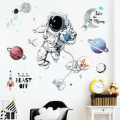 Astronaute Stickers Muraux Planète Espace Corgi Chien