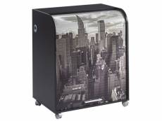 Bureau informatique noir à roulettes - coloris: new york 500 MUST095NO500
