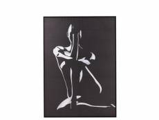 Cadre femme canevas-bois blanc-noir - l 82,6 x l 4,3 x h 122,6 cm