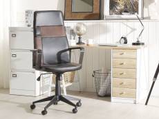 Chaise de bureau noire et marron deluxe 146099