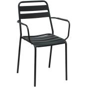 Chaise de fauteuil sans extrait avec structure en métal et siège avec effet lond Black - Black