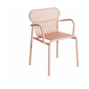 Chaise de jardin avec accoudoirs rose blush Week-End