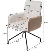 Chaise de salle à manger en velours, chaises assorties, lot de 1, fauteuil, chaise de bar, salon, chambre, chaise pivotante, chaise de bureau, Square