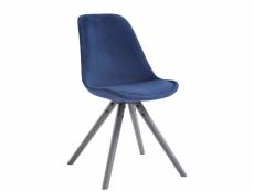 Chaise toulouse en velours / piétement rond , bleu/gris