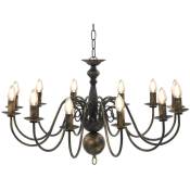 Chandelier de chandelier antique pour 12 couleurs colorées E14 Couleur : noir