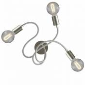 Creative Cables - Flex 60 applique ou plafonnier articulé à lumière diffuse avec ampoule led G95 Sans ampoule - Titane satiné - Sans ampoule