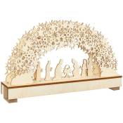 Crèche de Noël lumineuse avec santons 9 santons bois
