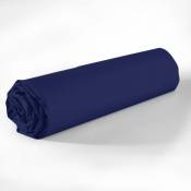 Drap housse bleu navy 100% coton Bleu navy 140x190cm