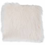 Ebuy24 - Laila Coussin en finition de peau de mouton, 40x40 cm, blanc. - Blanc