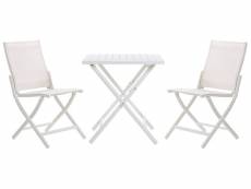 Ensemble de terrasse bistrot table et 2 chaises blanc