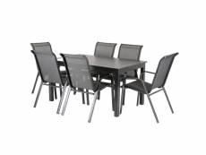 Ensemble table extensible et six fauteuils empilables L87243464