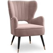 Fauteuil design pied effet laiton Trendy - Taupe