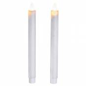 Formano Lot de 2 bougies LED 24 cm Blanc crème
