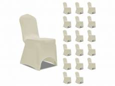Housses élastiques de chaise crème 18 pièces dec022536