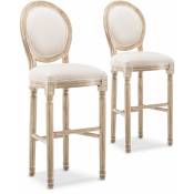 Intensedeco - Lot de 2 chaises de bar médaillon Louis