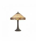 Lampe de table Tiffany Carole 2 Ampoules Ambre 40,5 Cm