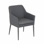 Lot de 2 fauteuils au design chic - Anthracite - 60 x 65 x 87 cm