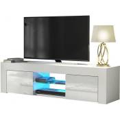 Meuble TV / Banc TV - 130 cm - blanc brillant -style