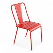 Oviala - Chaise de jardin en métal rouge - Rouge