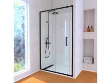 Porte de douche coulissante 120x200 cm profil noir