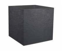 Pot carré plastique EDA Durdica anthracite 49 5 x 49 5 x h.49 5 cm