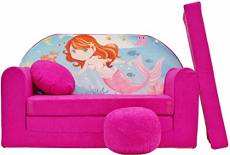 Pro Cosmo H4 Kids Canapé-lit futon avec Pouf/Repose-Pieds/Oreiller,