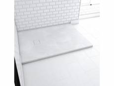 Receveur à poser en materiaux composite smc - finition ardoise blanc mat - 90x120 cm - rock 2 white