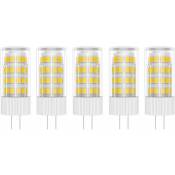Shining House - 5X G4 Lampe led 5W Ampoule Lampe 51 smd 2835LEDs Blanc Chaud 3000K Ampoule led Équivalent à lampe halogène 50W ac/dc 220V - yellow
