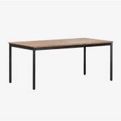 Sklum - Table de jardin rectangulaire en acier et bois