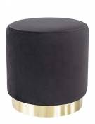 Suhu Pouf Tabouret Velours Coiffeuse Repose Pied Rond