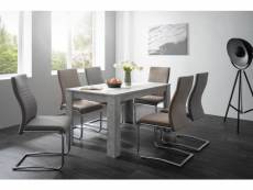 Table avec panneau central réversible, couleur béton avec panneau réversible noir et blanc, 138 x 74 x 80 cm. 8052773468121