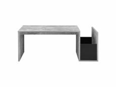 Table basse pour salon avec compartiment de stockage 90 cm gris noir helloshop26 03_0006168