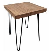 Table d'appoint avec plateau en bois massif d'orme - 40x40 cm - Modèle : rectangulaire