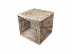 Table d appoint en bois cube gris 1772