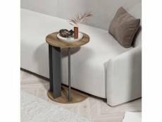 Table d'appoint frederiksberg ronde effet noyer / anthracite