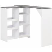 Table de bar avec bureau avec pc en bois moderne différentes couleurs Couleur : Blanc et gris