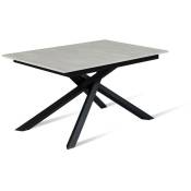 Table extensible en ciment blanc-noir 90 cm x 140-190 cm h. 76 cm