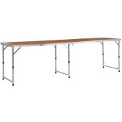 Table pliable de camping Aluminium 240x60 cm - Vidaxl