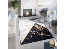 Tapiso tapis salon chambre poils courts toscana noir gris doré imprimé triangle 160x230 cm 2111 PRINT 1,60*2,30 TOSCANA