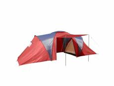 Tente de camping loksa, 6 personnes, bivouac, igloo, tente pour festival ~ rouge