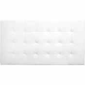 Tête de lit similicuir plis blanche 135x80cm